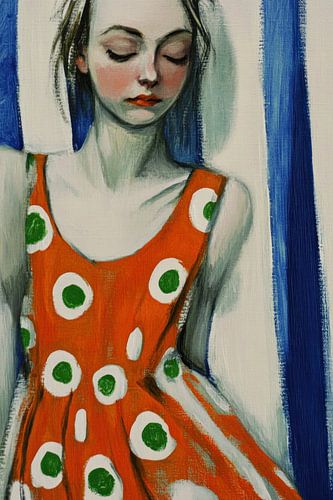 Girl in orange dress