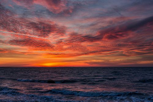 Zonsondergang aan de Noordzee