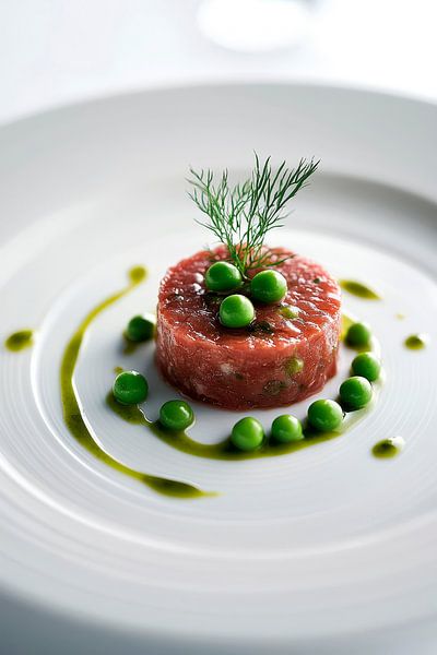 Gourmet plate with beef tartare and peas by Poster Art Shop