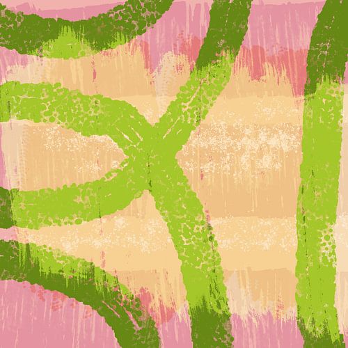 Expressieve Pastel Impressies: Heldere Penseelstreek Abstractie