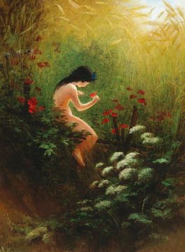Een meisje met een bloem, Karl Wilhelm Diefenbach
