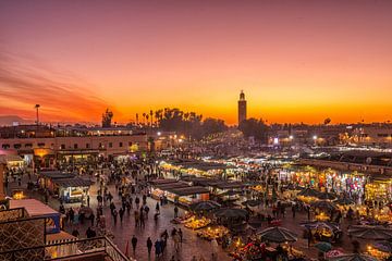 Place Jemaa El Fna in Marrakech, Morocco by Bert Beckers