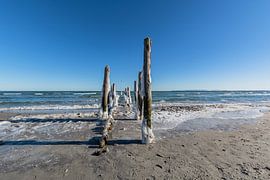 icy groynes at the beach in Juliusruh, Rügen by GH Foto & Artdesign