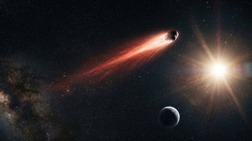 Der feurige Weg des Kometen „'“ durch den Kosmos