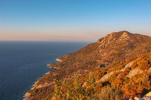 The mountains of Samos during sunset