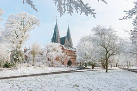 Cellebroederspoort à Kampen pendant l'hiver sur Sjoerd van der Wal Photographie
