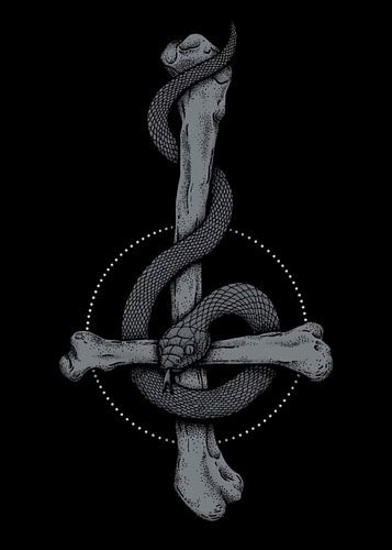 omgekeerd kruis met slang