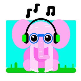 Roze olifantje van Digital Art design