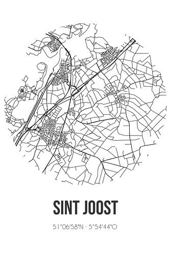 Sint Joost (Limburg) | Landkaart | Zwart-wit