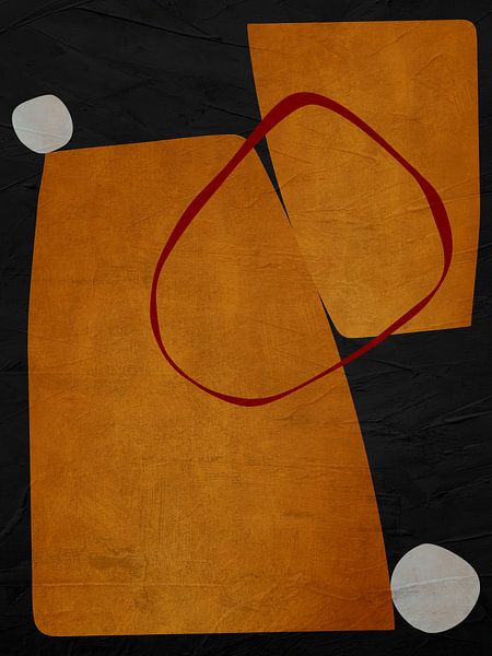 Organic geometric abstract art in earth tones by Online Arts
