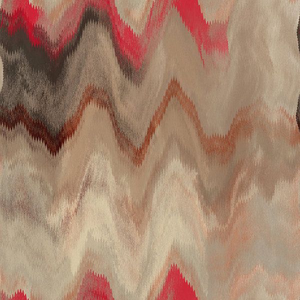 Retro abstract 70s pattern in pink, beige, brown I by Dina Dankers