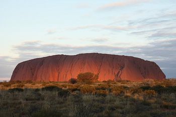 Ondergaande zon bij Uluru (Ayers Rock)