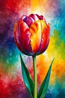 Abstracte kleurrijke tulp