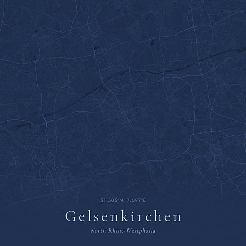 Vintage landkaart van Gelsenkirchen, Germany