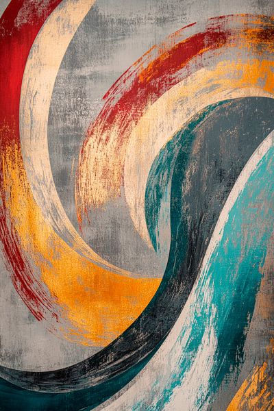 Abstrakte Farbspiralen in Bewegung von Poster Art Shop