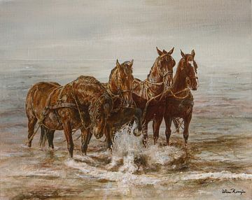 Rettungsboots-Pferde von Ameland von Wim Romijn