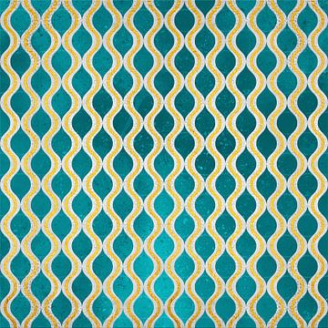 Gold - Turquoise pattern I by ArtDesignWorks