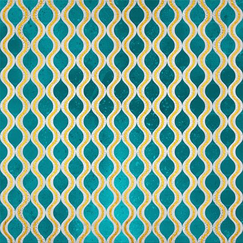 Goud - Turkoois patroon I