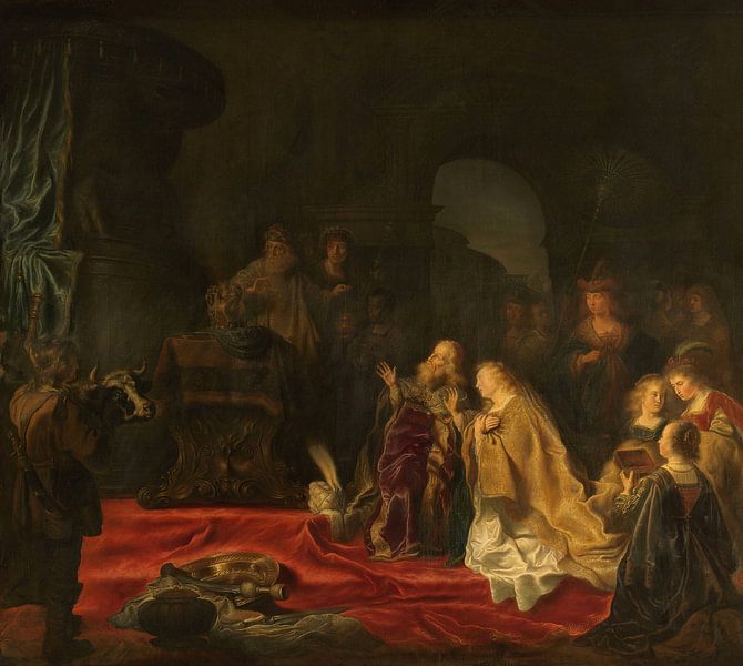 The idolatry of King Solomon, Solomon Koninck by Masterful Masters