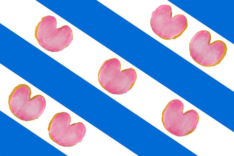 Friese vlag met koek. Fryslân. Nederland. van Alie Ekkelenkamp