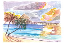 Maldives Escape and Hideaway with Tropical Deluxe Water Villa and Sun by Markus Bleichner