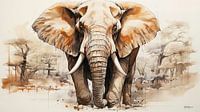 pen drawing of an elephant