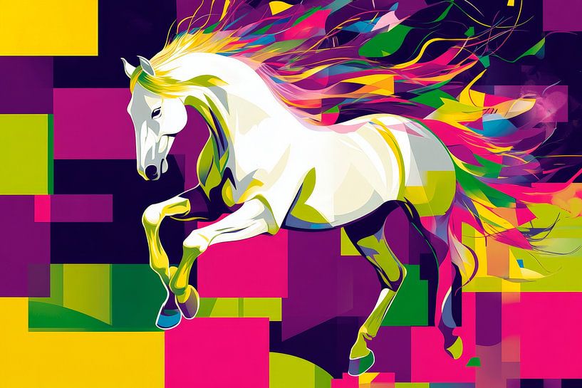 Colourful horse in a modern style by Poster Art Shop