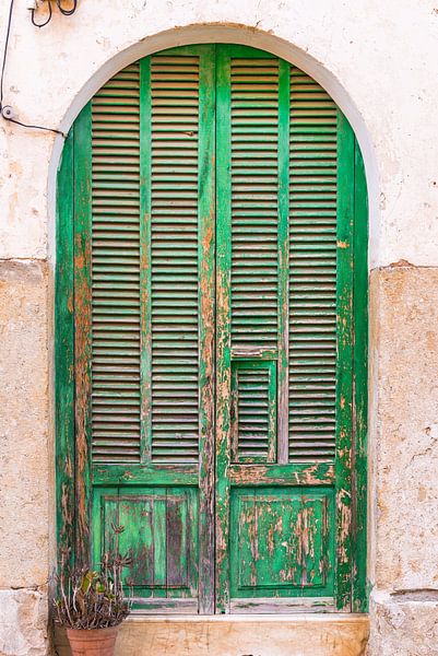 Close-up of old wooden front door residence entrance  by Alex Winter