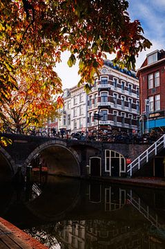 Oudegracht in de herfst van Sander Peters