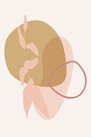 Modern boho botanisch. Bladeren in pastelkleuren nr. 4 van Dina Dankers