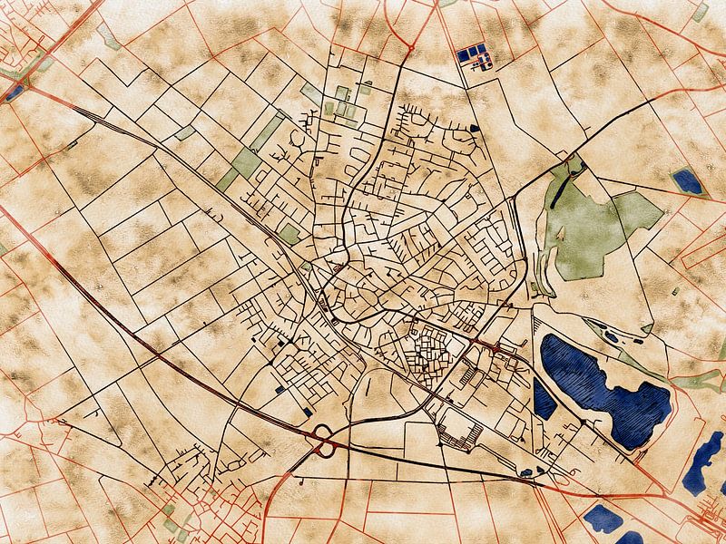 Map of Pulheim with the style 'Serene Summer' by Maporia