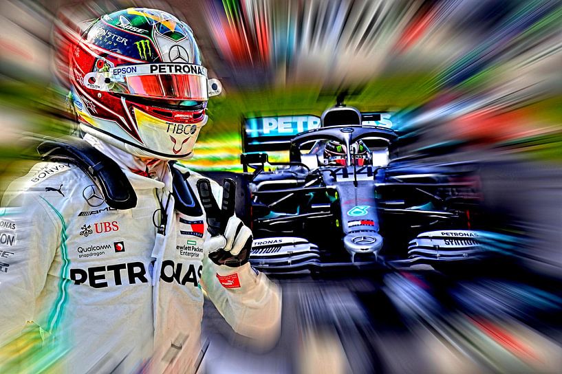 Wereldkampioen 2019 - Lewis Hamilton // Versie II (donkerder) van DeVerviers