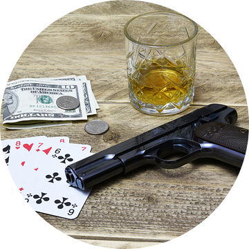 High Stakes: Pokeravond met Whisky en Colt 1903 van Retrotimes