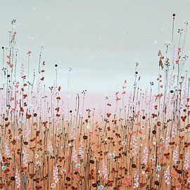 Peinture de champ de fleurs, terreuse et élégante