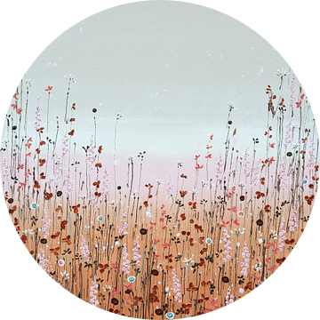 Bloemenveld schilderij, aards elegant van Bianca ter Riet