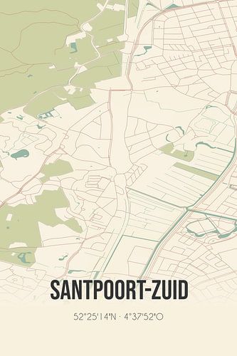 Alte Karte von Santpoort-Zuid (Nordholland)