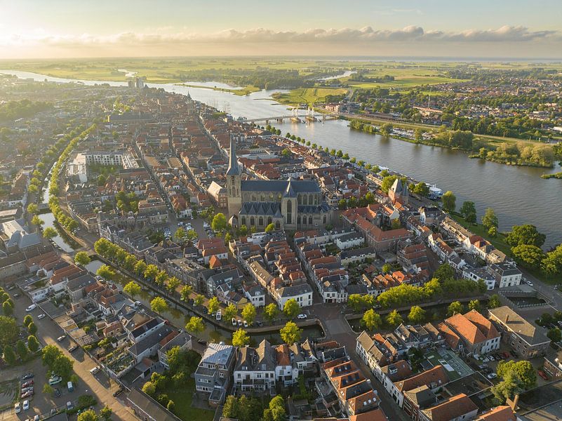 Kampen Frühlingsabend Luftbildpanorama von Sjoerd van der Wal Fotografie