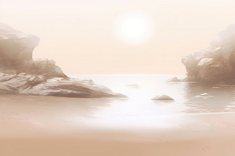 Beige Malerei Flüsternde Horizonte | Rest der Natur von Blickfänger Gemälde