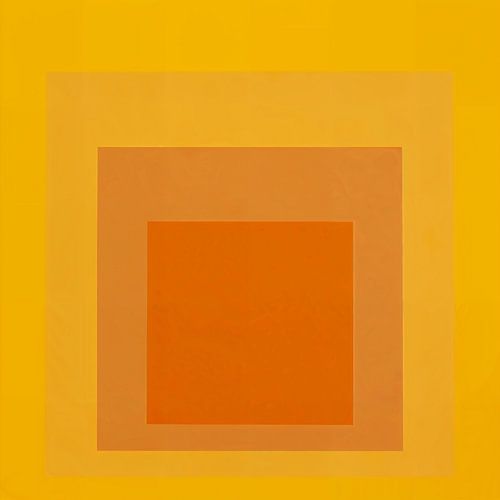 Josef Albers - Studie zur Hommage an das Quadrat, gelb, orange, High Resolution