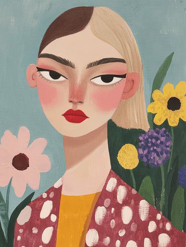 Portrait moderne et abstrait, illustration