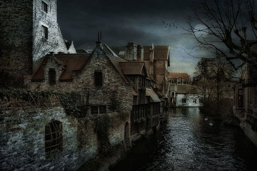 Stukje Brugge  vanaf Bonifaciusbrug by Tejo Coen
