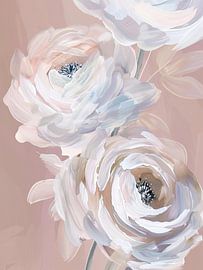 Bouquet de renoncules Soft Blush sur Mosaic Dialogue