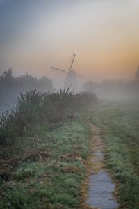 Oukoopse molen in ochtendgloren