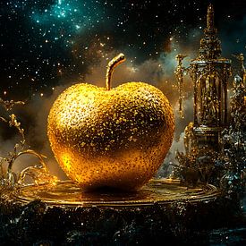 Gouden appel in sterrenhemel van Imperial Art House