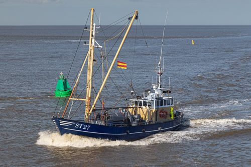 Pêcheur sur la mer des Wadden