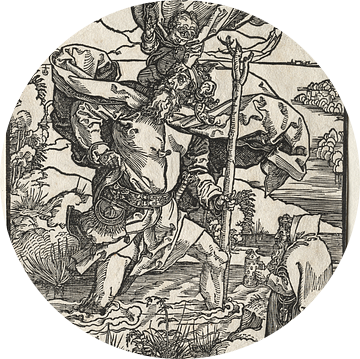 De heilige Christoffel in de wildernis met een zwerm vogels, Albrecht Dürer van De Canon