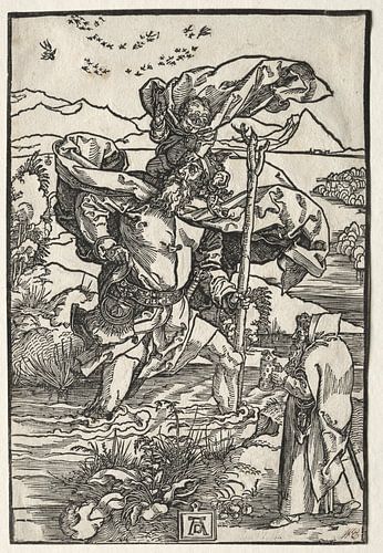 Der heilige Christophorus in der Wildnis mit einem Vogelschwarm, Albrecht Dürer