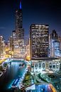 Good night Chicago - Zicht over de Chicago River van Edwin van Wijk thumbnail