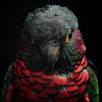 Portrait roter Papagei von TheXclusive Art