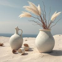 Ibiza style white pitchers.